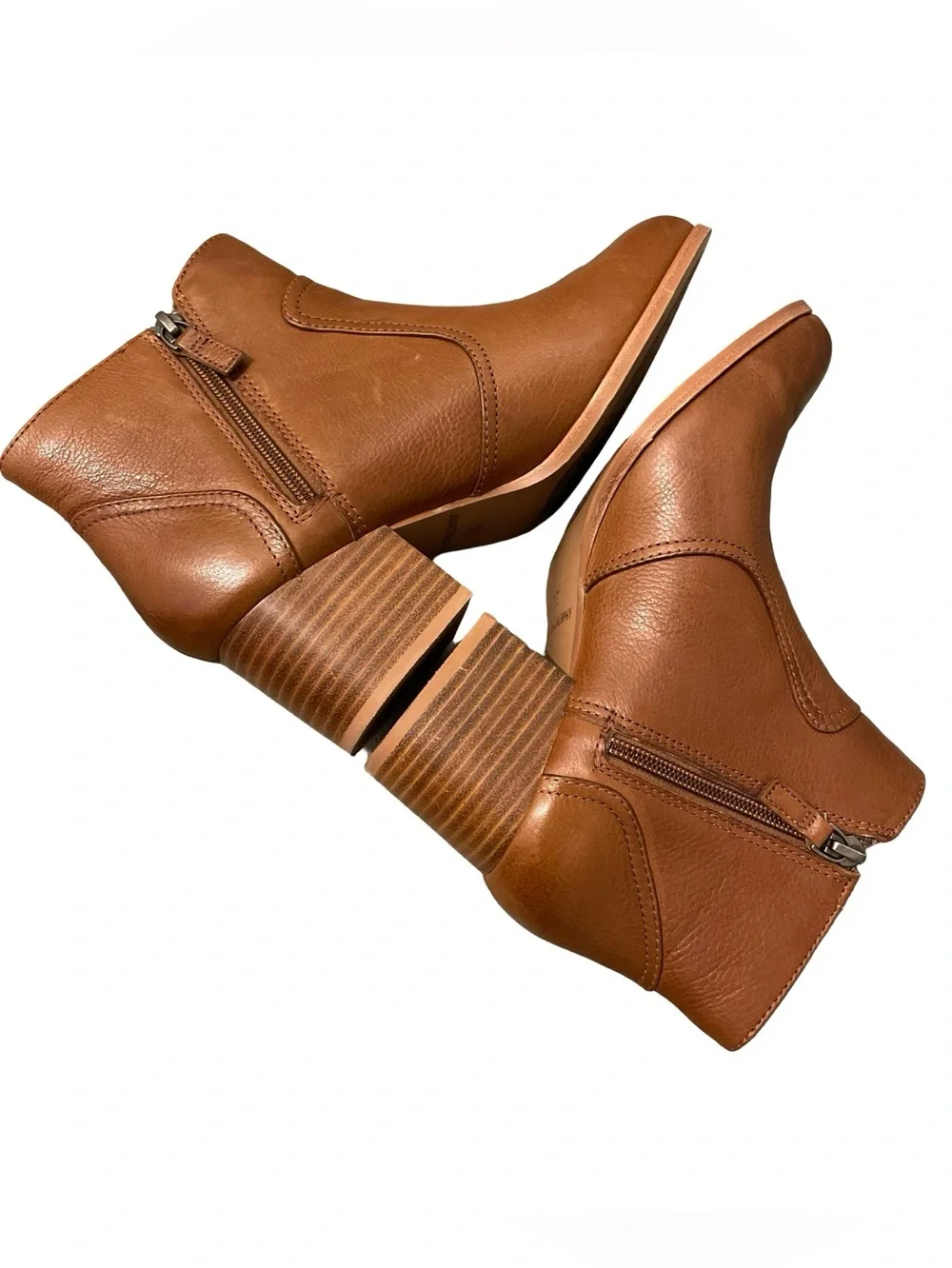Johnston & Murphy Womens Trista Double-Zip Bootie Brown Boots Size 7.5